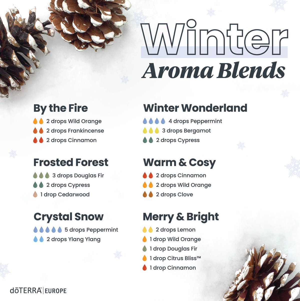 Cosy up with these aroma blends this winter! 

If you want any of these lovely oils to make up the blends please let me know <3 

#oils #doterra #winter #aroma #aromablends #wellbeing #wellness #calm #enjoy #relax #winterdreams #cosy