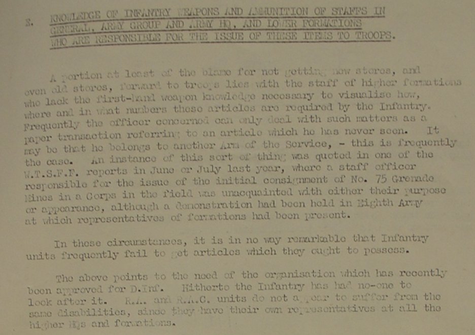 As an aside (and because this is just a brilliant observation of the weapons mindedness of officers in a mass army)...10/