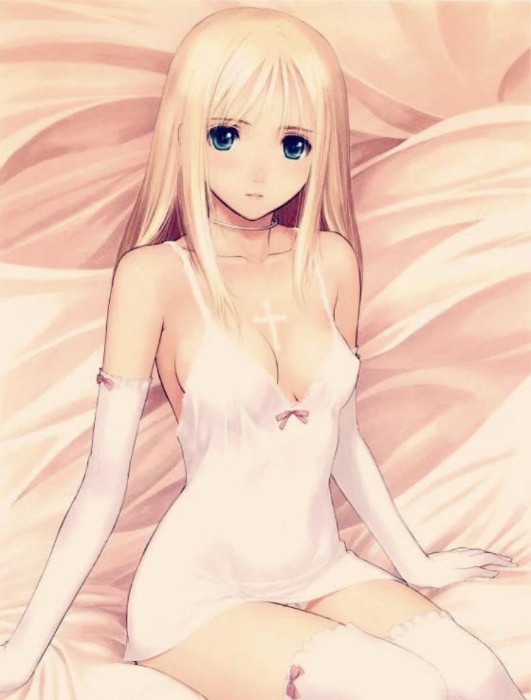 Young blonde anime girl