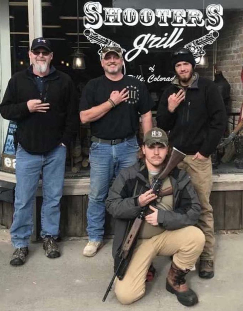 ARRESTED: Robert Gieswein of Colorado was picked up per  @SeamusHughes. The FBI says Gieswein "appears to be affiliated with the radical militia group known as the Three Percenters." Gieswein is pictured outside of Rep. Lauren Boebert's gun themed Bar.  https://twitter.com/arawnsley/status/1350989535954530315?s=20