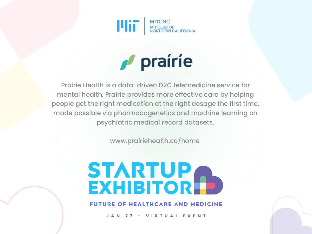 prairie_health's tweet photo. Thank you @mitcnc for inviting us to your Future of Healthcare & Medicine Conference! We're so excited to be part of your startup exhibition! #MITFutureofHealthcare
Learn more about the event here: https://t.co/WsoCL3EHwJ https://t.co/tnW2VcoUMm