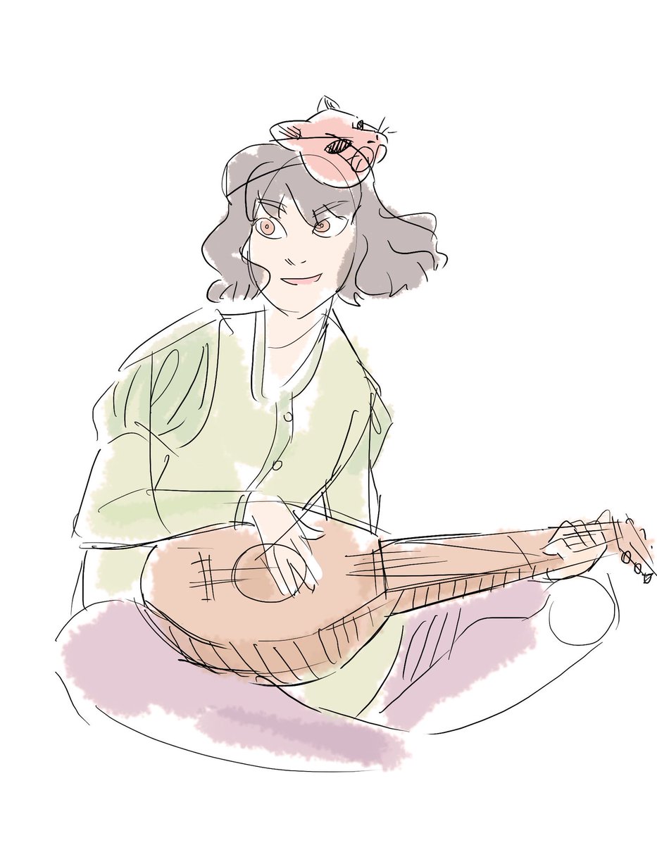 #ina11fantasyweek day 7: poets &amp; music 
very very very very quick bard shindou playing at the royal ball from <a href="/break3o/">miri</a> 's fics because it was the best 💛