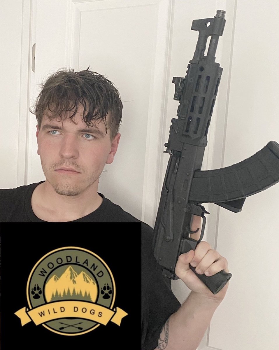 Gieswein's social media was shot through with guns & militia pics. He wore the Woodland Wild Dogs patch to the  #CapitolBuilding, as  @arawnsley notes, which made identification easy.Pics: his now-deleted social media.