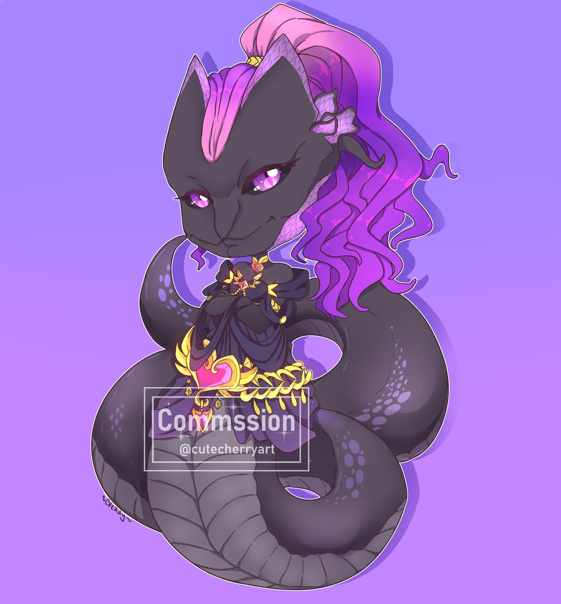 cutecherryart's tweet photo. Full color chibi commission for @Rosie910Rose 
♥♥ i really loved this design 

#chibi #chibicommissison #chibioc #oc #originalcharacter #originalart #snakecharacter #cutechibi #chibigirl #animechibi #opencommissions2021 #kawaiichibi https://t.co/HOUmb6dse8