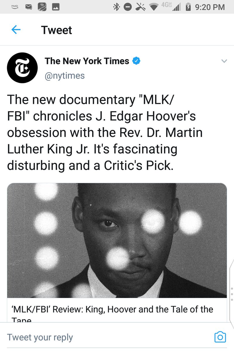 The New York Times On Twitter The New Documentary Mlk Fbi Chronicles J Edgar Hoover S Obsession With The Rev Dr Martin Luther King Jr It S Fascinating Disturbing And A Critic S Pick Https T Co 3eweldjz9t