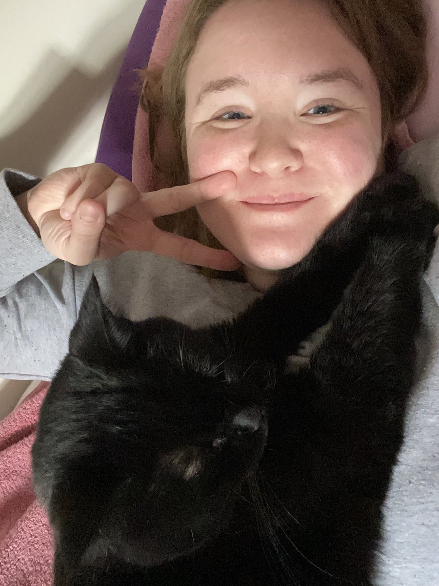 This is Alice. I adopted her when she was 1.5 years old after a bad breakup. She likes being carried around, open windows, and hanging out between the shower curtain and the liner. Very naughty. Incredibly sweet. Sometimes sleeps on my face.