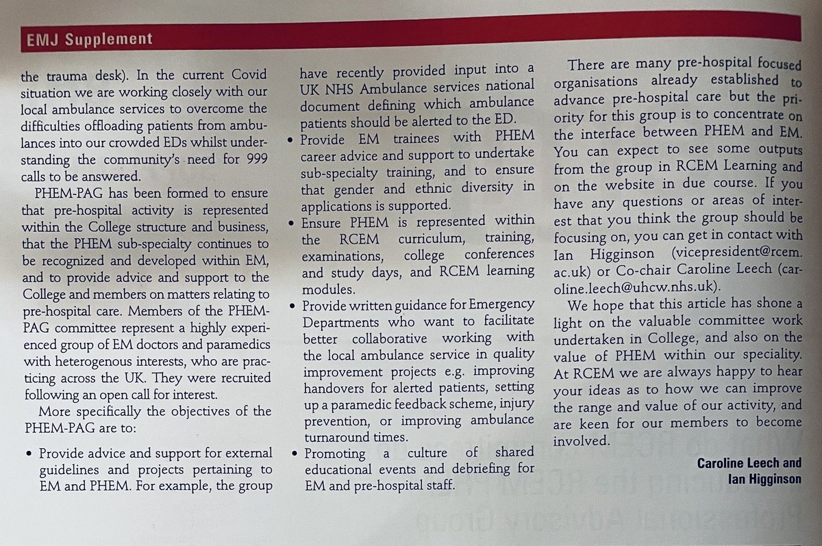 Read about the newly formed <a href="/RCollEM/">Royal College of Emergency Medicine</a> PHEM Professional Advisory Group in this months <a href="/EmergencyMedBMJ/">Emergency Medicine Journal</a> supplement.