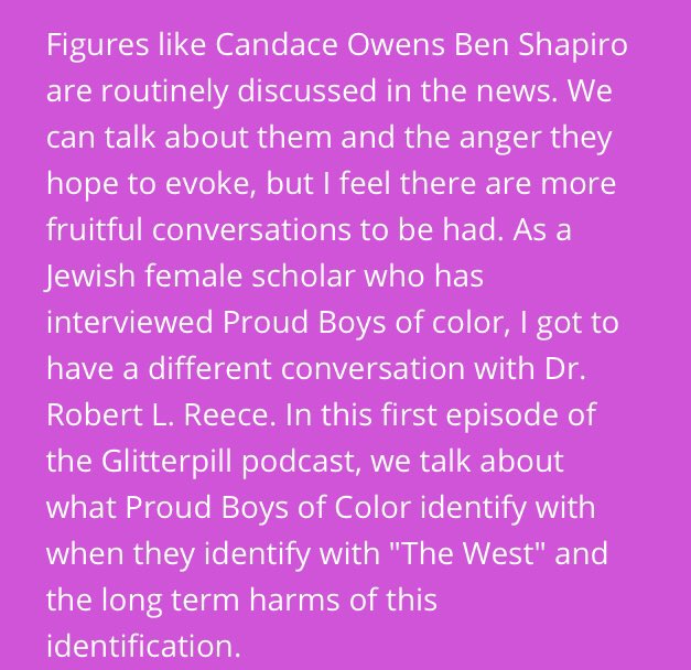 glitterpillpod's tweet photo. EPISODE 1 WITH @PhuzzieSlippers 

https://t.co/9XjLreOIry

Topics: #Intersectionality #ProudBoys #WhiteSupremacy #Hypermasculinity #FatStigma #Misogynoir #bellehooks #fragilemasculinity https://t.co/HAuySaB14C