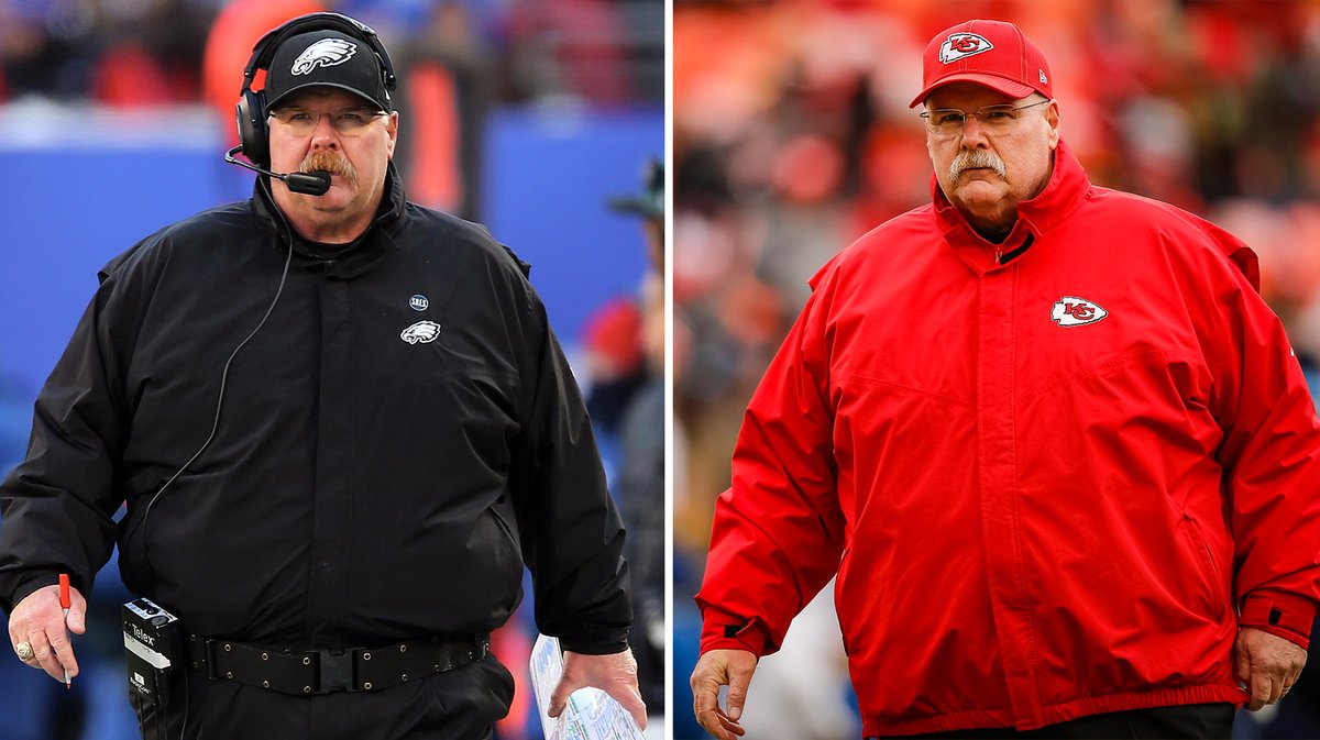 NFLonCBS's tweet photo. Chiefs are the first team to host THREE straight conference championship games since the 2002-04 Eagles.

Andy Reid coached both teams. https://t.co/rnYkGoyb14