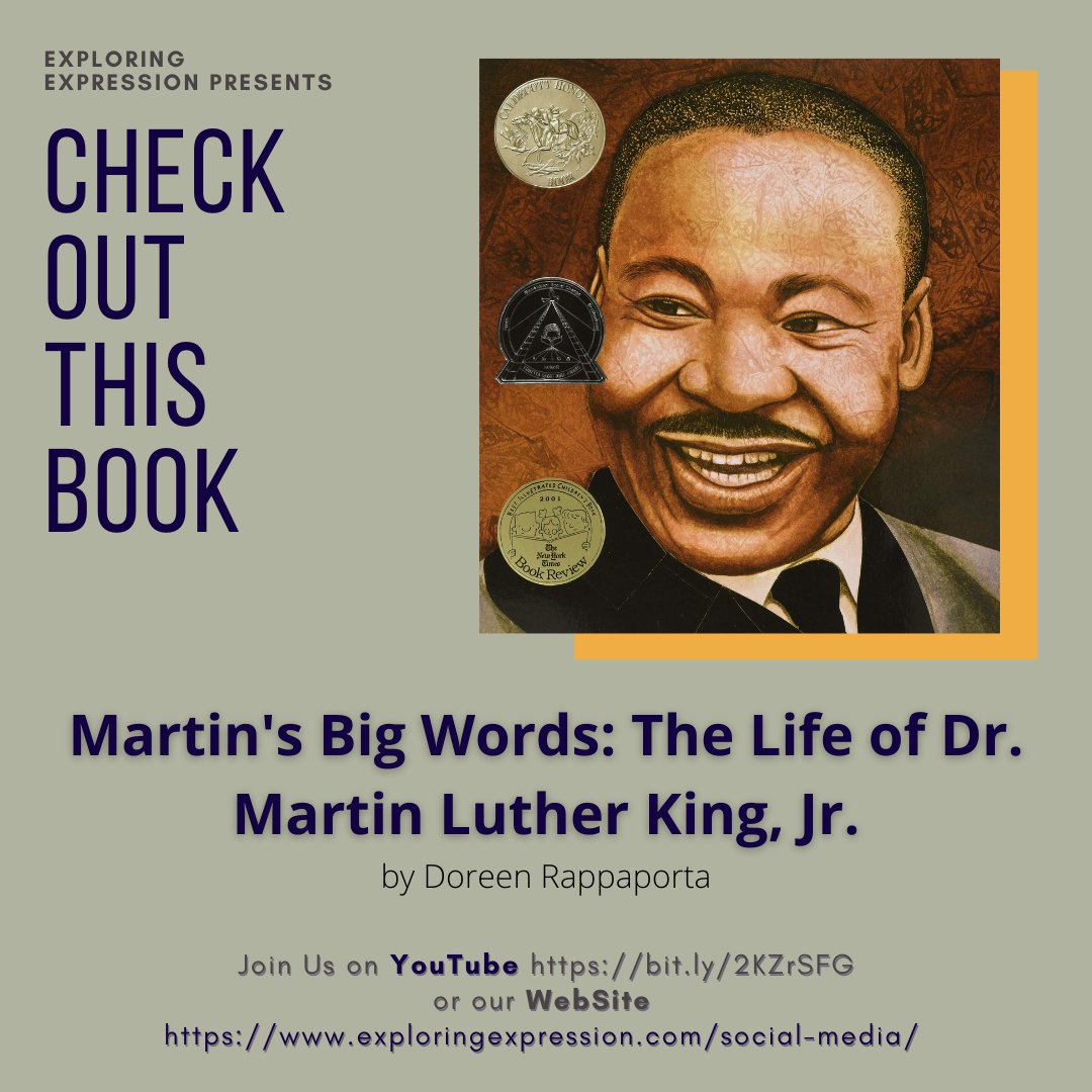 exexadmin's tweet image. CHECK OUT THIS BOOK -- Miss Brandy, at Exploring Expression, reads the story of Dr. Martin Luther King to your children at bit.ly/2KZrSFG.  
#martinlutherking, #DoreenRappaport, #exploringexpression, #learningcoach,  #raisingreaders,  #recommendedbooks, #childrensbooks,