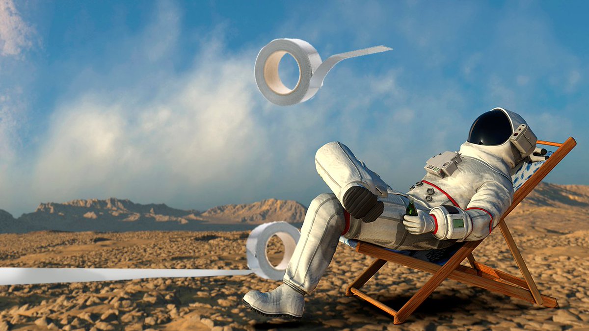 Shutterstock's tweet image. While searching for water on Mars, @NASA finds… Duct tape? #Predict2021