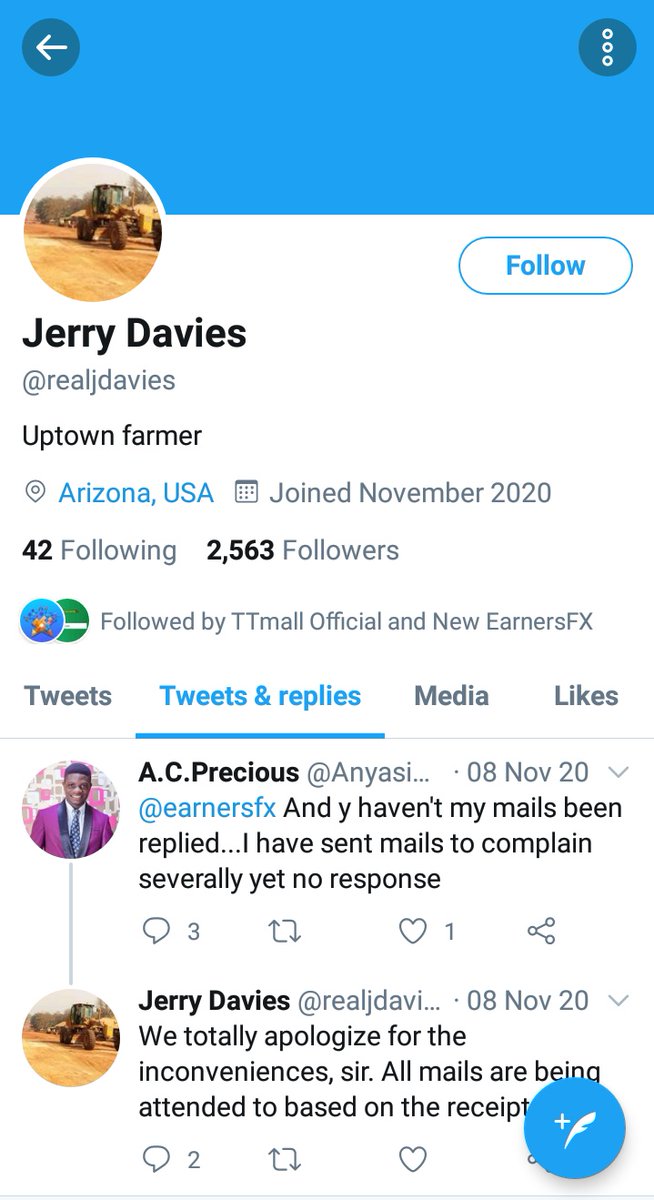 NewEarnersfx's tweet photo. WE HAVE REMOVED ALL FAKE ACCOUNTS CLAIMING TO BE THE OFFICIAL EARNERSFX TWITTER HANDLE
@NEWEARNERSFX IS THE ONLY VERIFIED EARNERSFX TWITTER ACCOUNT! AVOID SCAMS
ALL SCAMMING EARNERSFX ACCOUNTS HAS BEEN REMOVED SUCCESSFULLY @realjdavies IS A SCAM!
#EARNERSFX #TEAMEARNERSFX #EFX https://t.co/9St0wyspWs