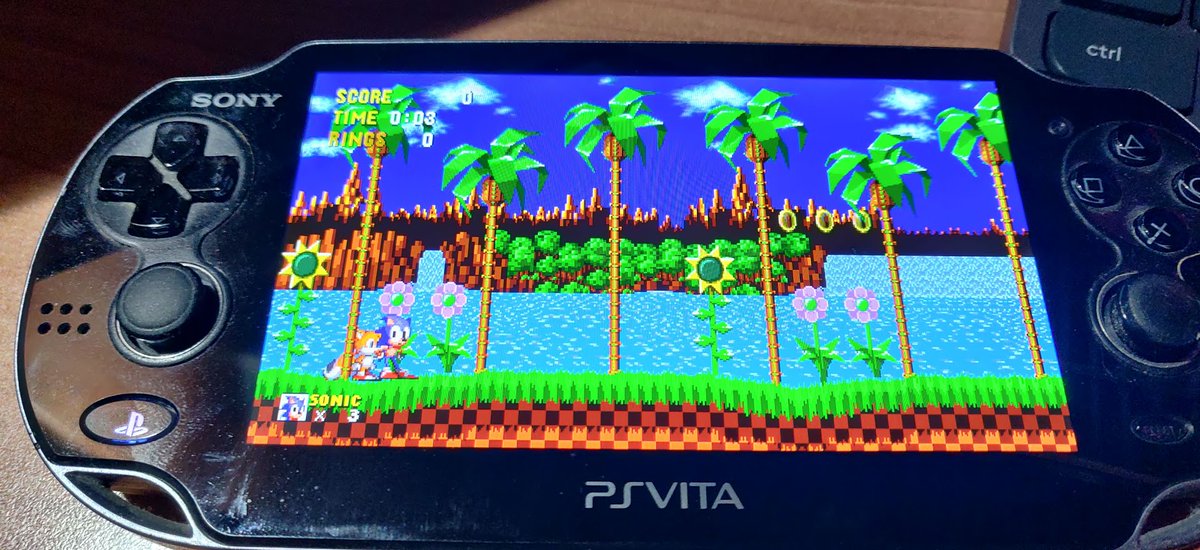 xeeynamo's tweet photo. I am excited to announce that, thanks to the amazing work of @Rubberduckcooly , we have Sonic the Hedgehog 1 and 2 running NATIVELY and PIXEL PERFECT on PS Vita with a quick port I made based on his code! Please give him a follow as without him this would not be true. https://t.co/gjVPlOd3Bn