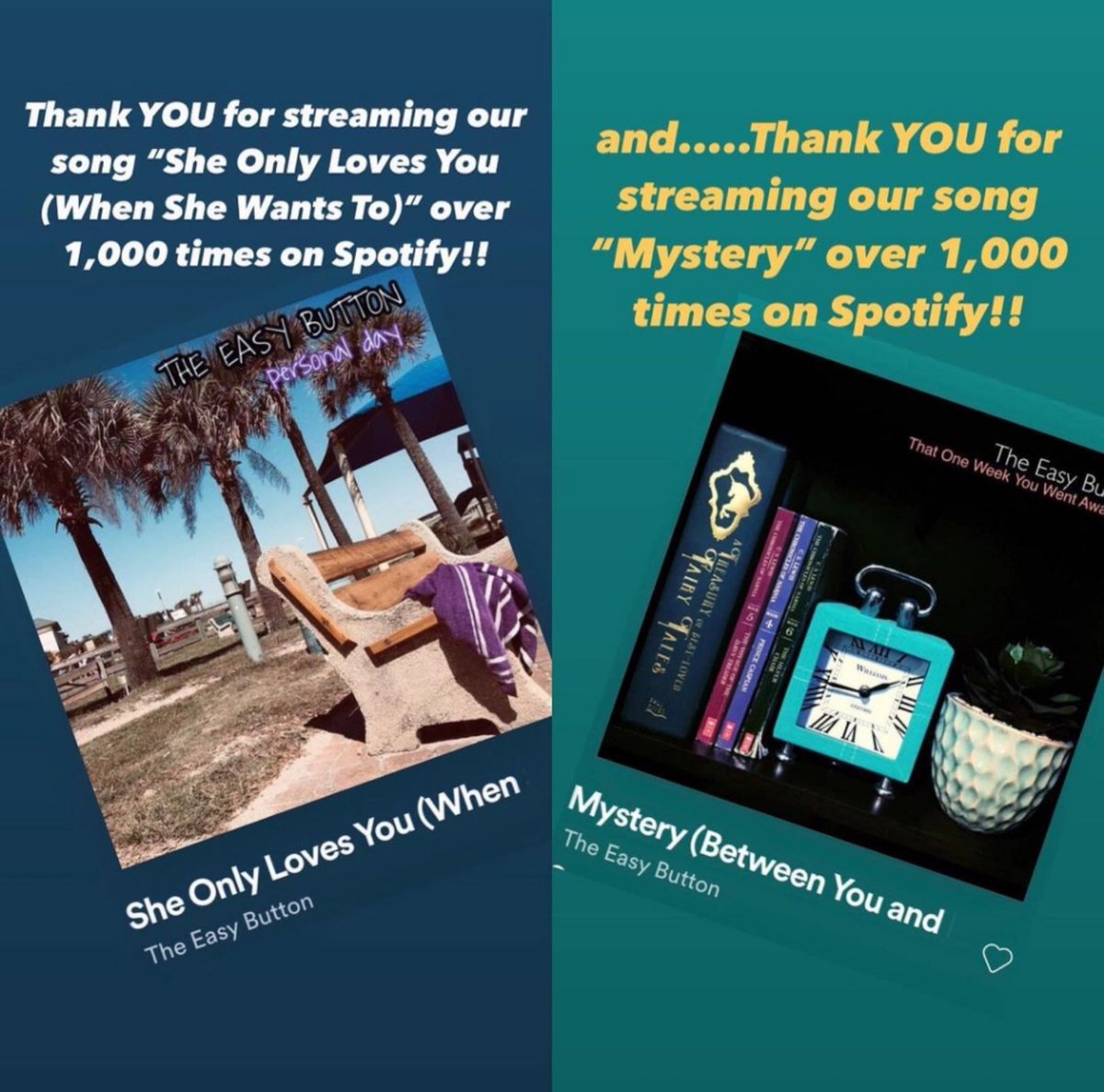 TheEasyButtonMu's tweet photo. Thank YOU!!!!! #Spotify #music #theeasybutton #indieartist #powerpop https://t.co/PY9PeR2bbp
