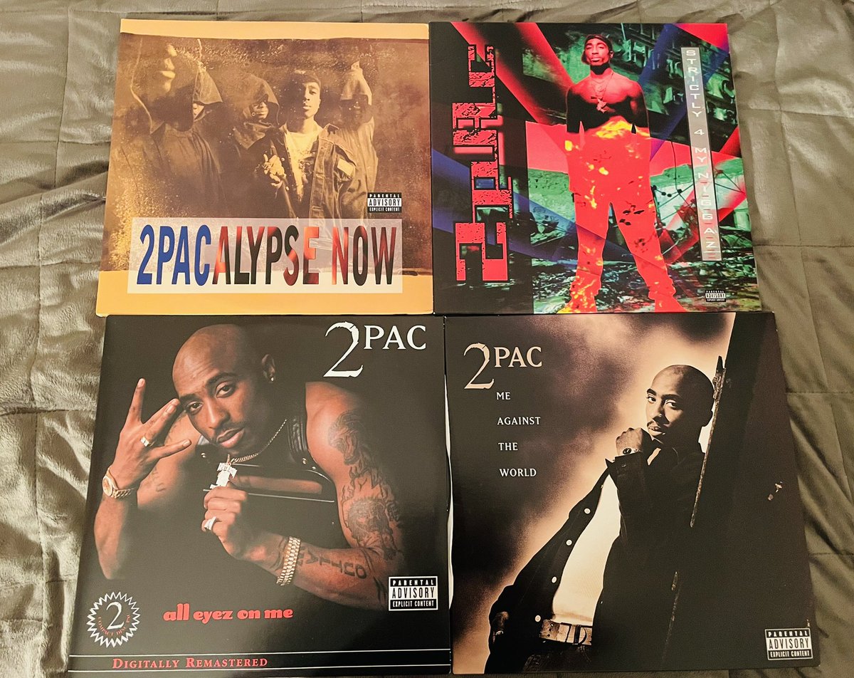 2Pac http://1.Me&nbsp; Against the World2.All Eyez On Me3.2pacalypse now4.Strictly 4 My N.I.G.G.A.Z.