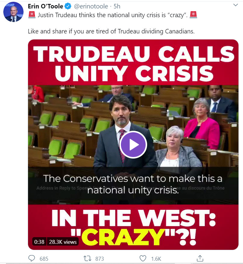 19/the CPC want us to think they're more honest than Trump. Yet it was dishonest of them to post a video that they added words to the post, supposedly said by PM Trudeau, but you can play the video they shared & the message is different than their claim