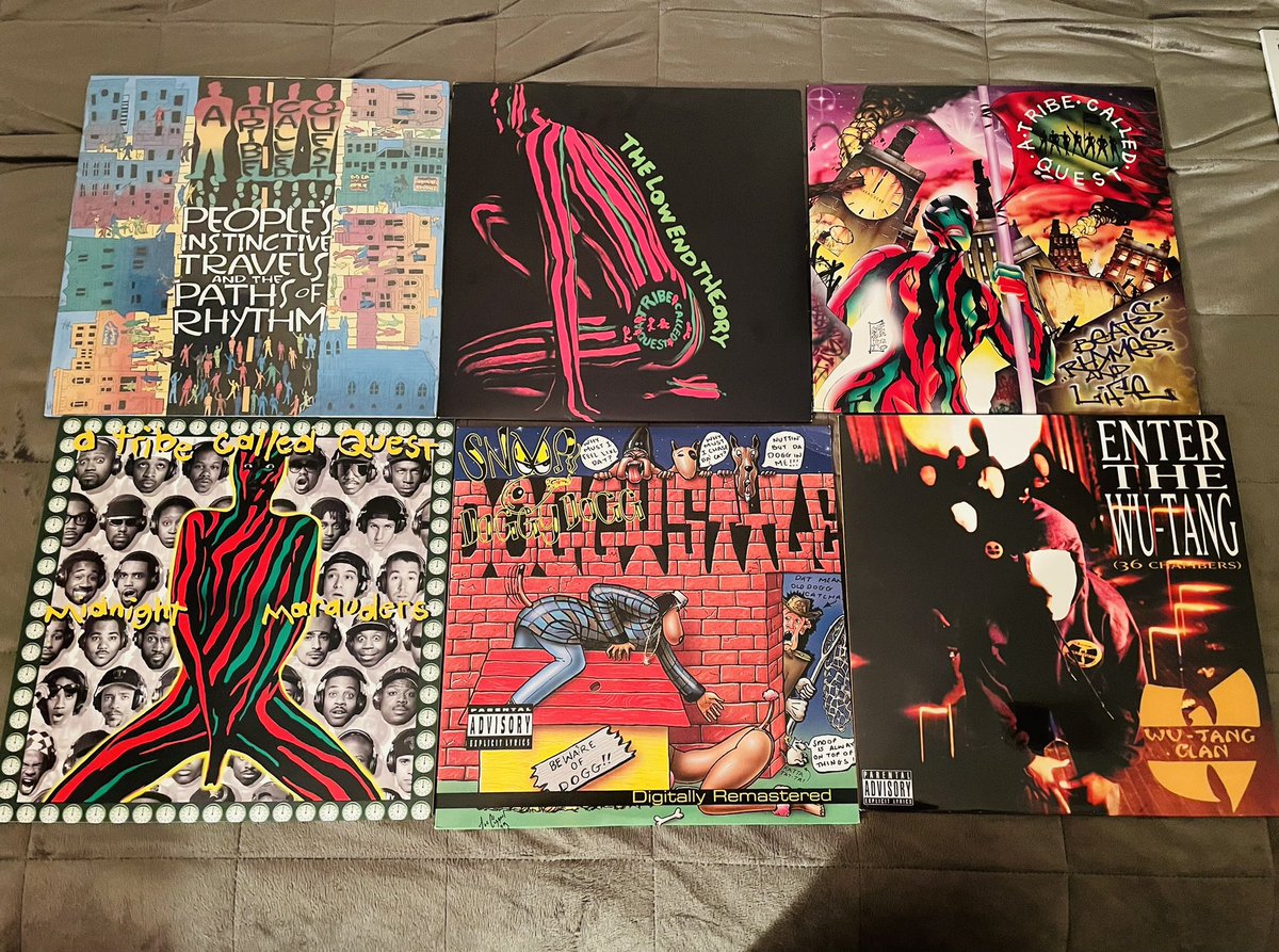 ATCQ - People's Instinctive Travels and the Paths of RhythmATCQ - Low End Theory ATCQ - Midnight MaraudersSnoop Dogg - Doggystyle Wu-Tang Clan - Enter the Wu-Tang (36 Chambers)