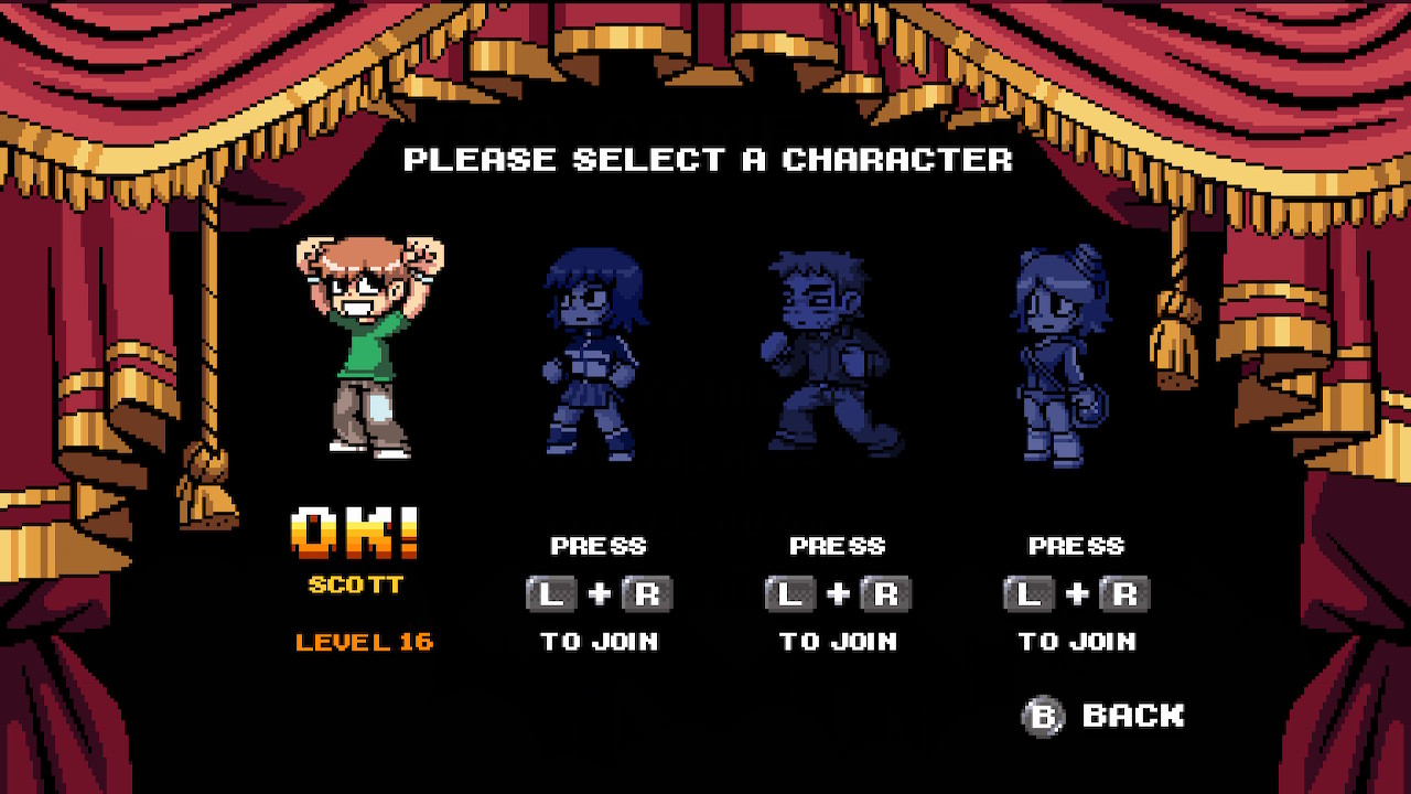 Scott Pilgrim Character Select Screen