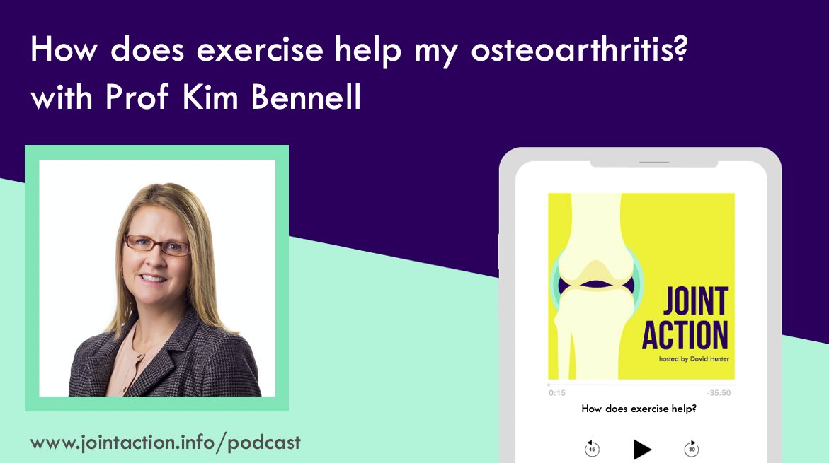 Check out this episode of <a href="/jointactionorg/">The Joint Action Podcast 🦴</a> with <a href="/KimBennell/">Kim Bennell</a> which aired last June on the benefits exercise for #osteoarthritis! 🏋️‍♀️🚴‍♂️🏊‍♂️ jointaction.info/podcast/episod…

New season coming soon - subscribe now so you don't miss out! 🙂<a href="/CHESM_unimelb/">CHESM</a> <a href="/ProfDavidHunter/">ProfDavidHunter</a> <a href="/ArthritisAust/">Arthritis Australia</a>