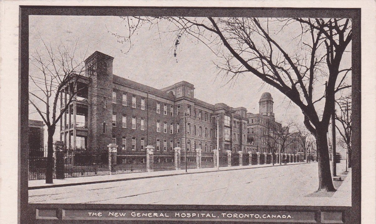 oldTOseries's tweet photo. The view of a 9 year old Toronto General Hospital along College Street in 1922. https://t.co/om5sOFL5Ay