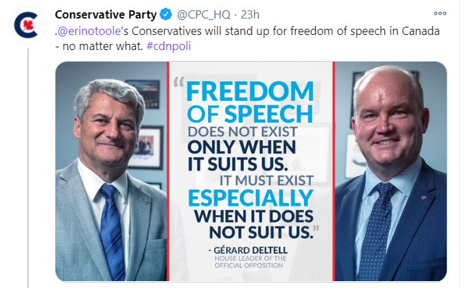 23/Please look at this screenshot and ask yourself: is this an American GOP message, or a Canadian one? (file date Nov 24, 2020), 'Freedom of Speech'