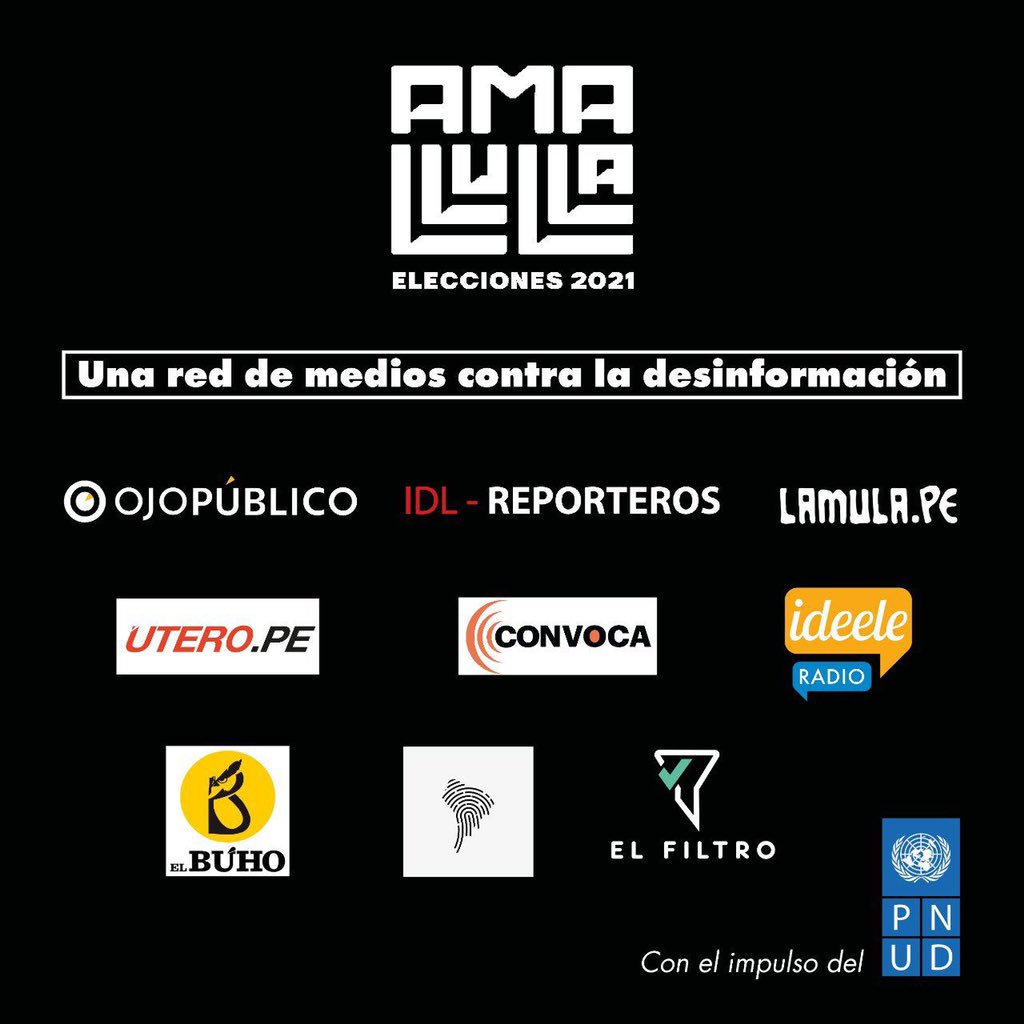 Importante iniciativa: una alianza de diversos medios para hacer fact-checking. Las promesas electorales no deben faltar a la verdad. Ama llulla.
