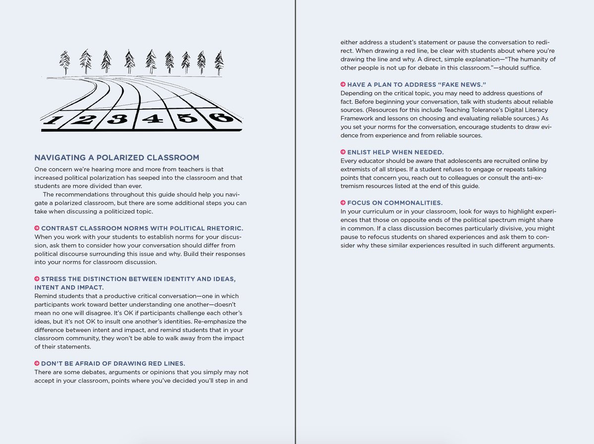 For many educators, broaching current or historic events in today's climate may inspire heightened emotions and polarized responses. But that doesn't mean we should avoid critical conversations. Here are tips for facilitating a thoughtful discussion. tolerance.org/magazine/publi…