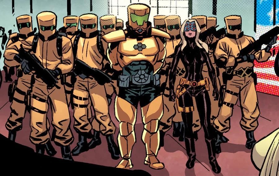 In comics when Hydra fell, Strucker founded AIM which is a group of evil scientists that seek to rule the world. In MCU, we already saw AIM in Iron Man 3. In comics AIM soldiers are always shown in Beekeeper’s costumes . Notice the SWORD logo on the back of his suit.