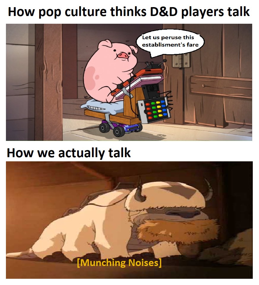 DND Memes on X: "But in every case, Food is indeed Good 🧙🏻‍♂️⚔️⚔️ #dnd  #rpg #5e #charactersheet #d20 #meme #rogue https://t.co/A5qKEsEICW" / X