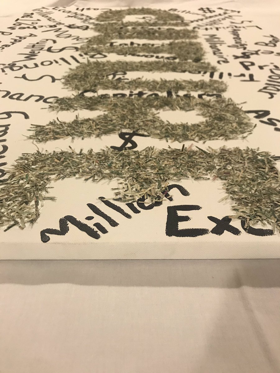 From the archives. Used $300 of shredded bills to create this art piece 🖼 

Bryan Shelmon. Culture "Wealth &amp; Prosperity". 2020. Shredded USD bills on painted canvas: 48 x 36in. Detroit, Michigan. © 2020 Appreciate Culture