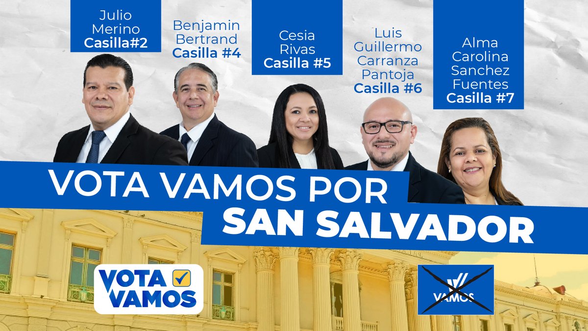 vamoselsalvador's tweet photo. Falta poco para el cambio político que necesitamos 

Elijamos perfiles capaces y con verdadera vocación humana. Este 28 de febrero #VotaVamos 🇸🇻🗳 https://t.co/BcE1q9tJ6h
