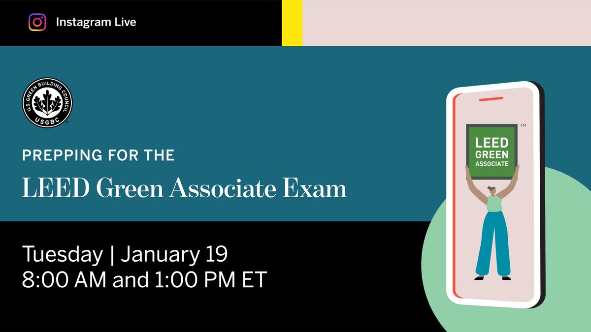 If earning a #LEED credential is your New Year's resolution, mark your calendar for our first-ever Instagram Live event: "Prepping for the LEED Green Associate Exam." Get answers to your top questions—from how to register to what to study—TUESDAY AM &amp; PM! bit.ly/2NfayxC