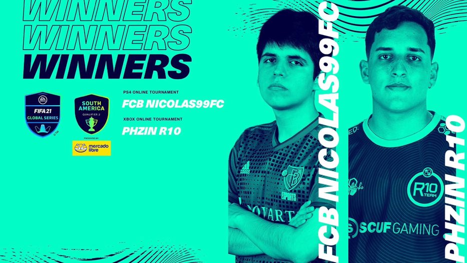 EASPORTSFCPro's tweet image. Your new South America Champions 🏆 🙌
PS4: @Nicolas99fc 🇦🇷 
Xbox: @PHzinR10 🇧🇷 

#FGS21