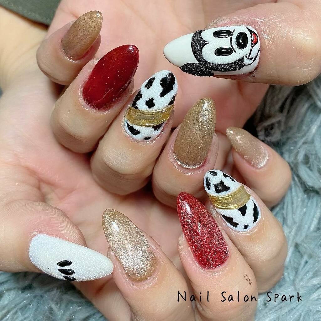 ネイルサロン スパーク 南行徳 浦安 ネイルサロン Spark プライベートサロン ネイルサロンスパーク ジェル ネイル ネイルデザイン スターギャラクシー ミッキーネイル ボアパウダー 牛柄ネイル 21年 年越しネイル T Co Tfqpsq6wp0