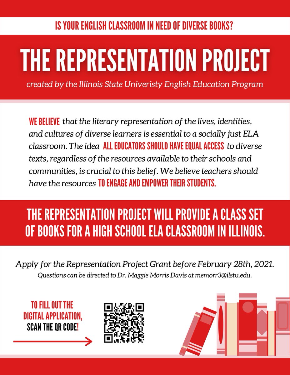 shochstetler's tweet photo. Illinois HS ELA friends: are you seeking support for purchasing a class set of a diverse text? The #IlstuEngEd Representation Project is accepting applications for 2021: https://t.co/Js4JtWlaMc