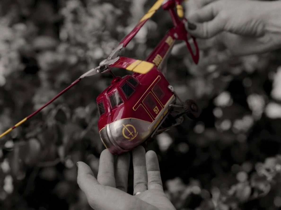 Continuing  #WandaVision  , I’m stumped on why red was the only color we saw in the second episode and why it was only shown during the cut and on the toy helicopter with the S.W.O.R.D. logo on it. Everything is not as it seems.