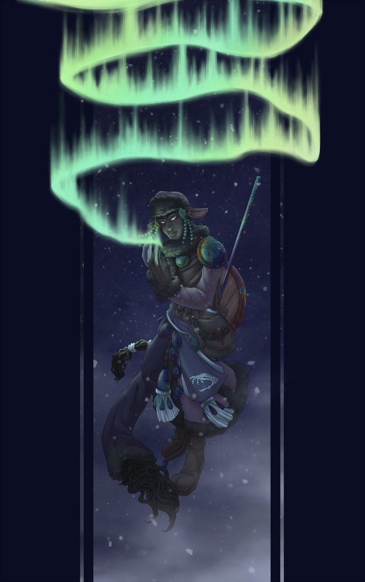 Kstormcrowart's tweet photo. My piece for @Jerichor0se in the seasonal art exchange hosted by @Elissinia! Got a chance to draw a gorgeous CR-style firbolg cleric with a backstory that really got me right in the heartstrings, I adored drawing this!
#winterartexchange #winterartexchange2020 #TeamPeppermint https://t.co/Ded3NHYM6Y