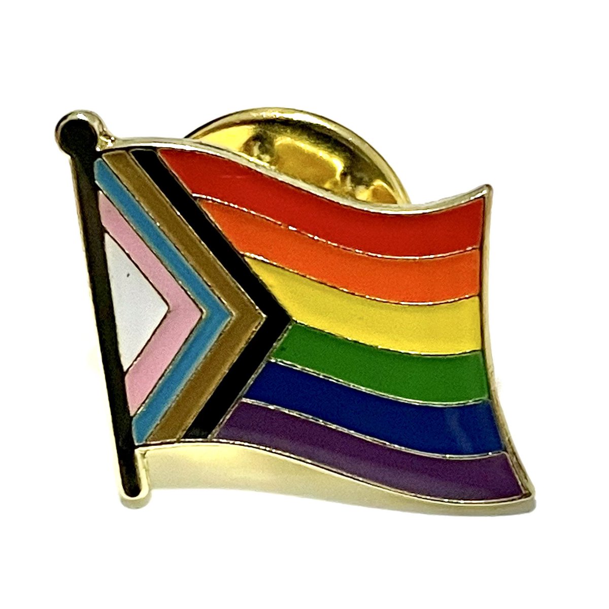 changedmeshop's tweet photo. In honor of the #BidenHarrisInauguration, @changedmeshop offers #ProgressPride and American flag combo pins celebrating the diversity of gay, lesbian, bisexual, trans, nonbinary, asexual, intersex, &amp; queer people in our world. We made it through the dark. https://t.co/m4YIensLn8 https://t.co/78wGS8QvlR