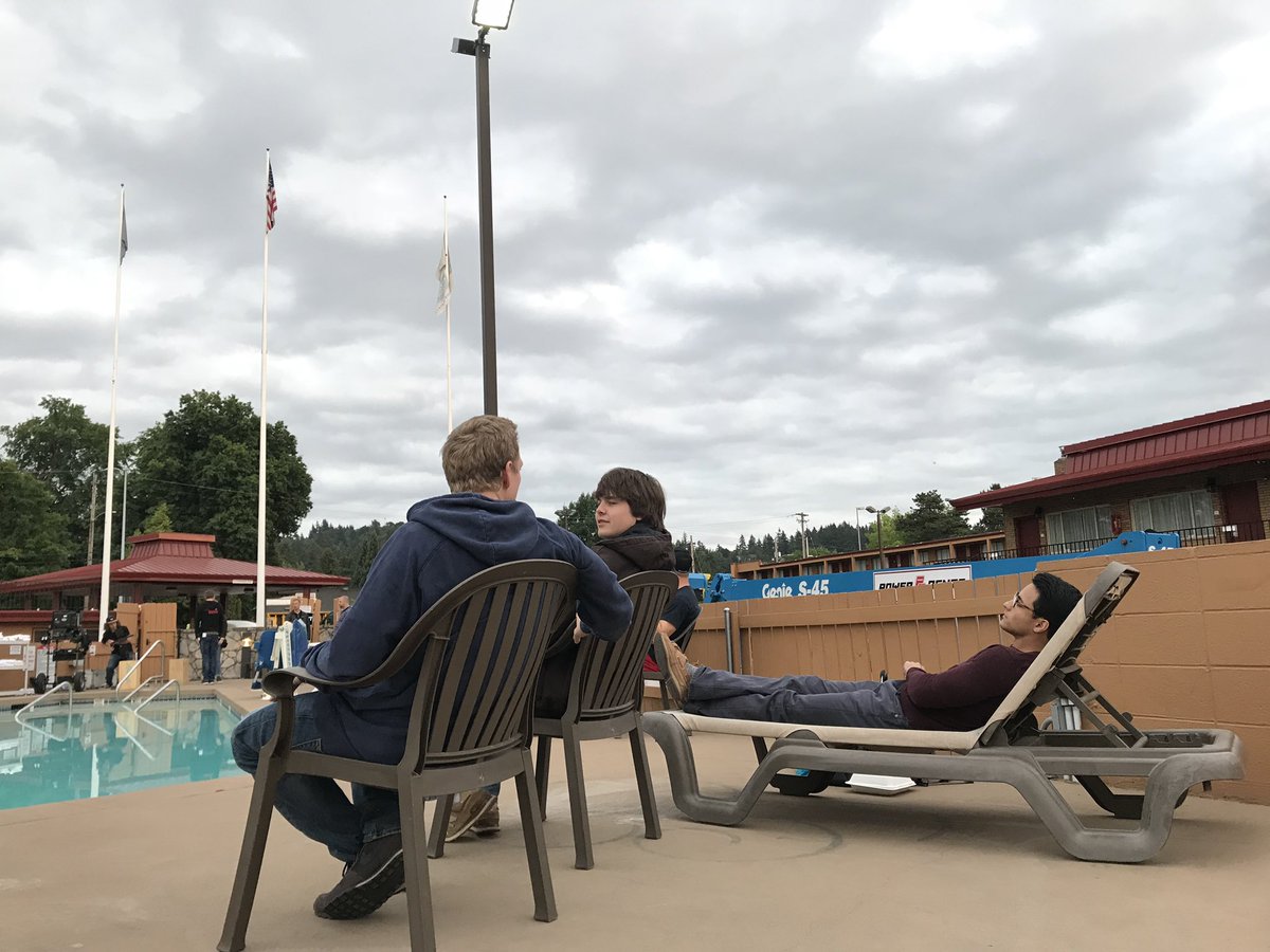 poolside lounging with the boys  and a special mirror selfie  #TheOA