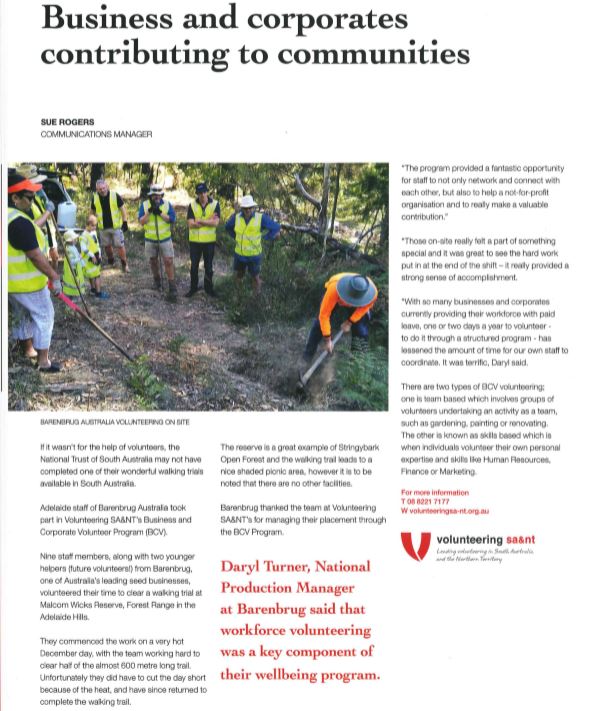 BarenbrugAUS's tweet photo. Check out who made a guest appearance in the recent @VSA_NT Vitality Volunteering Magazine - the @BarenbrugAUS Adelaide office team! Giving back to the community by #helpingwithhands π https://t.co/w2z8xcOEG5