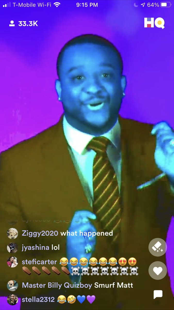 Kerry32's tweet photo. ⁦@mattwasfunny⁩ ⁦@hqtrivia⁩ Loved Smurf Matt 🤩😍💙 https://t.co/Tgdra9SqlK