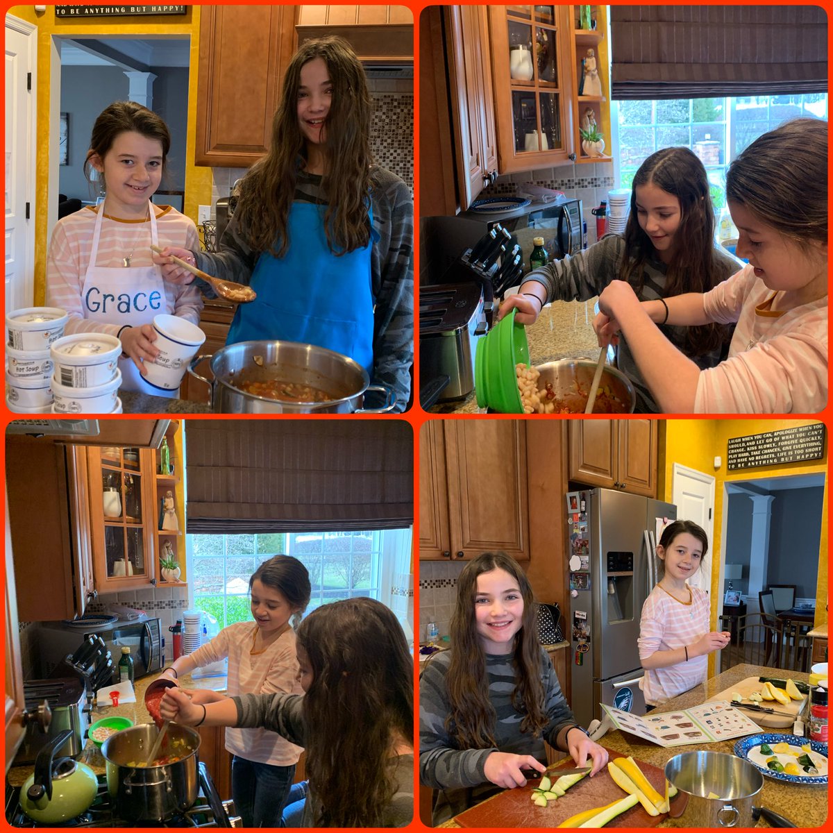 Grace and Olivia worked together to make soup that will be distributed by Ivins Outreach Center to older adults in Lower Bucks County. #crkindnesscounts #MLKDayofService