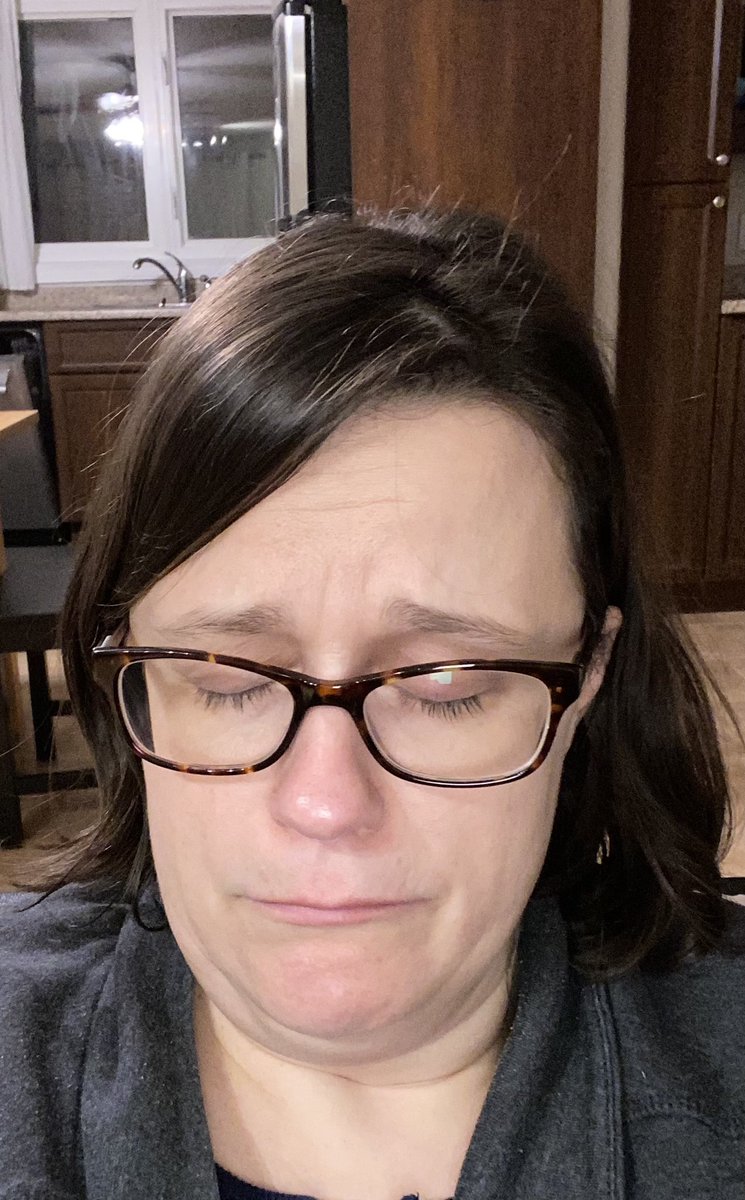 Face of a teacher with nothing left in tank after a weekend of planning 4 virtual teaching (aka recreating all new resources), &amp; report card writing. 14+ hours a day of work for 2 weeks now. NOT okay! But yeah, tell us 2 make sure we take care of our mental health. 😞🤯 #onted