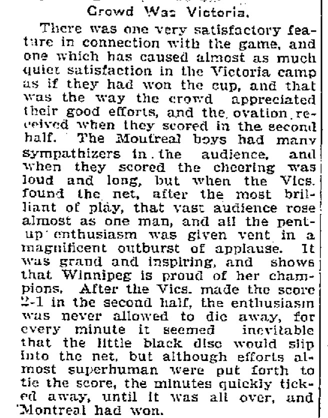 ‘The Montreal boys had many sympathizers in the audience’ – The Manitoba Free Press lamented after the deciding game in the 1886 Stanley Cup Final.Some things never change. 8/20