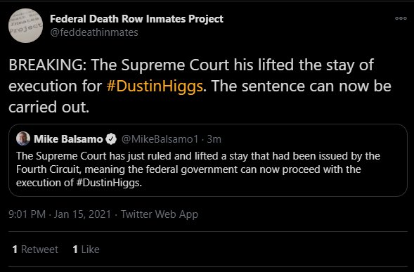 kusuoluvr's tweet photo. tw // execution , death row , black death
.
Dustin Higgs is being executed , link to his family’s paypal below https://t.co/se5eLwYyjS