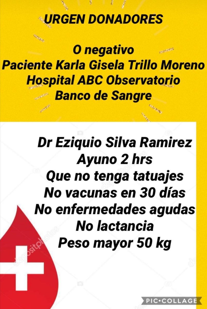 Urgen donadores.
RT