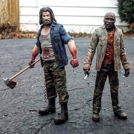 BigRagu75's tweet photo. #FlashbackFriday to two of my most favorite custom figure commissions! These two started an avalanche of even more custom commissions... and to that I'm eternally grateful. #customtoys #walkingdead #arttoys #customfigures #customart #wolvesnotfar https://t.co/VhkRwgGp5Y