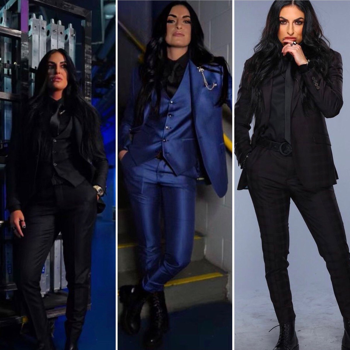 DevilleWorshipr's tweet photo. Okay I’m biased sure,
But Sonya rocks the suit better the most *coughs* I’m sorry, all the men on the Smackdown roster. There I said it I mean look at her! #SonyaDeville #DaddyDeville #DaddyDrawville #SmackDown #WWE https://t.co/K6ApvPrkss