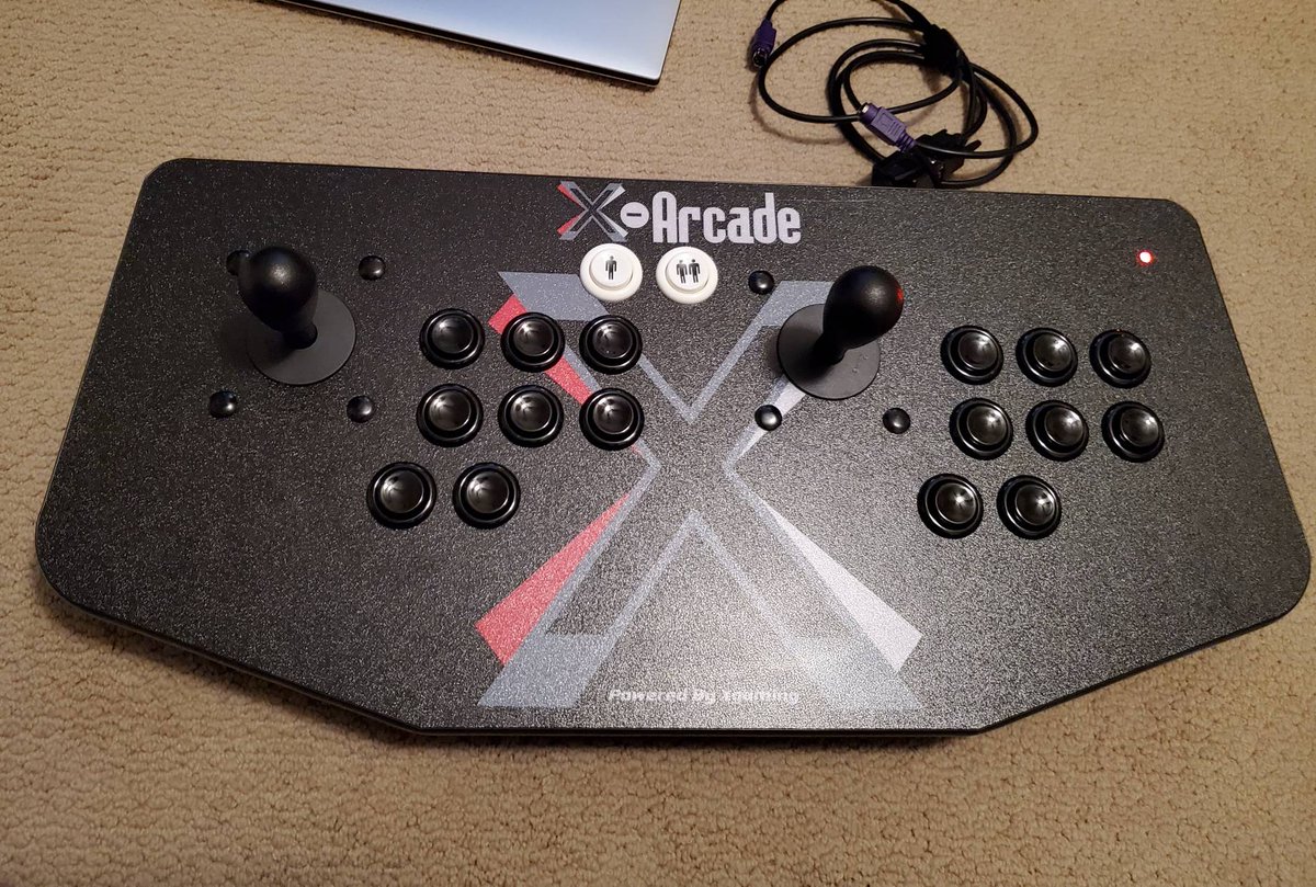 RetroGameGuys's tweet photo. Just picked up an #Xarcade stick. Had one many years ago and loved the feel. It's probably a bit outdated (no built-in bluetooth) compared to newer sticks but great for PC. Hoping it improves my #Qbert score. 
What's your favorite joystick? 
#Retrogaming https://t.co/FPjq7bukZd