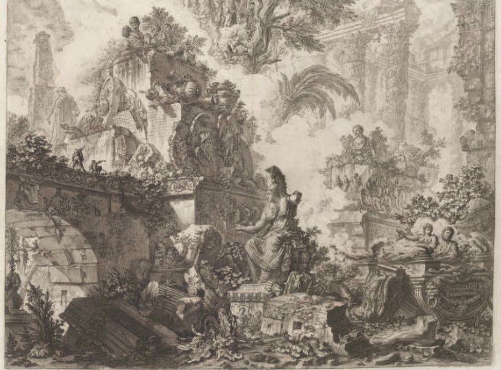 piranesiusc's tweet photo. Title page (1) and #frontispiece (2) to #Piranesi’s Views of #Rome. Merging fact & fantasy, verbal & visual, they are initiations to the manipulated realities and word-image composites of the Views of Rome. #frontispiecefriday #eighteenthcentury @uofscdigcoll @uofsclibraries https://t.co/uLQcT8Eopy